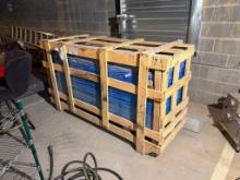 New in Crate, Stainless Steel Enclosed Base Table, 72in x 23in x 29in H, Hinged Doors, SS Legs