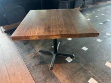 Restaurant Table, Solid Wood Top, Single Pedestal Base, 30in x 30in x 30in H