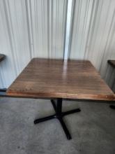 Solid Wood Restaurant Table 36in x 36in x 30in H w/ Single Pedestal Base