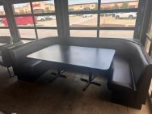 2-Piece U-Shaped Booth w/ Double Pedestal 72in x 48in Table, See Images for Details