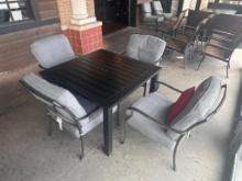 Patio Table w/ Four Matching Chairs, Sold All for One Bid