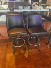 (4) Four Swivel Leather Bar Stools, VG Condition, Sold Per Stool x's Qty