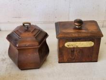Lot of 2 Vintage Wooden Boxes
