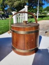 Vintage Wooden Barrel Ice Bucket