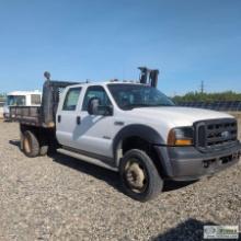 2006 FORD F-550 SUPERDUTY, 6.0L POWERSTROKE, 4X4, DUALLY, CREW CAB, 12FT FLAT BED. UNKNOWN MECHANICA