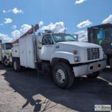 SERVICE TRUCK, 2000 CHEVROLET C7500, CATERPILLAR 3126 DIESEL, EATON FULLER 8SP TRANSMISSION, AIR COM