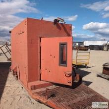 ENCLOSED TRAILER, STEEL WITH ALUMINUM BOX. NO AXLE. NO TITLE