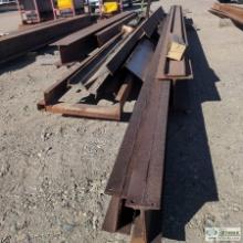 1 ASSORTMENT. MISC STEEL I-BEAMS, INCLUDING: 12IN X 12IN, 5IN X 10IN, 4IN X 12IN, VARIOUS LENGTHS UP
