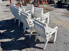 (22) PLASTIC STACKABLE OUTDOOR CHAIRS SUPPORT EQUIPMENT