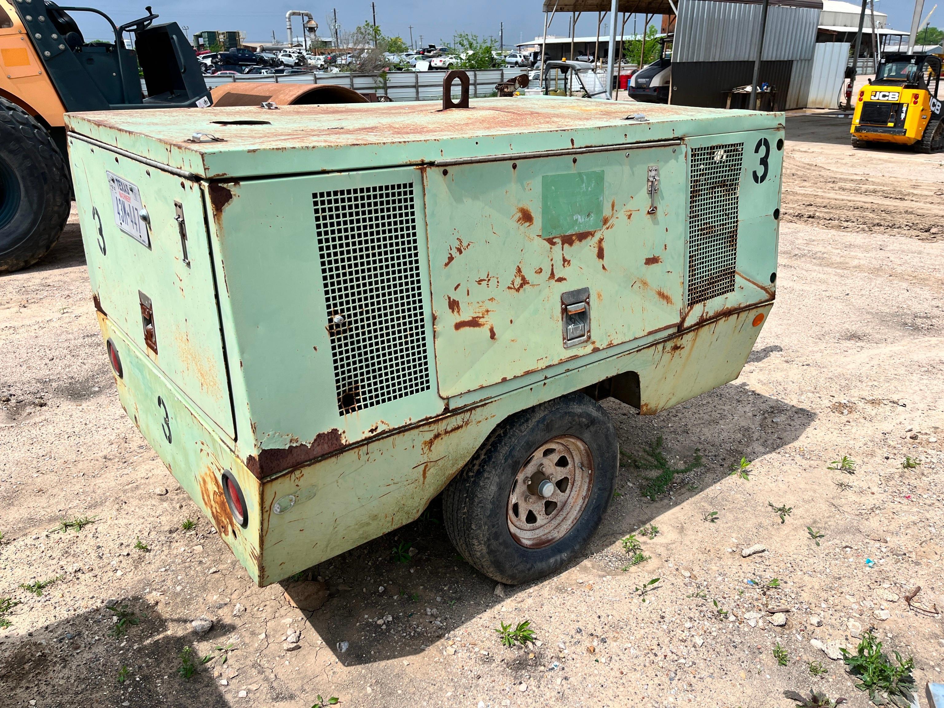 SULLAIR 185DPQ AIR COMPRESSOR SN:123869 powered by John Deere diesel engine, equipped with 185CFM,