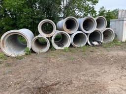 QTY OF ASSTED SIZE REINFORCED CONCRETE DRAIN PIPE: 42", 36" & 30" SUPPORT EQUIPMENT