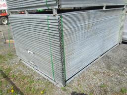 NEW SUPPORT EQUIPMENT NEW QTY (59) of heavy duty MAPLE LEAF 6' x 10' glavanized fence equipped with