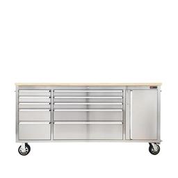 NEW SUPPORT EQUIPMENT NEW TMG 72'' 10-Drawer Rolling Workbench '' Stainless Steel Frame & Rubberwood
