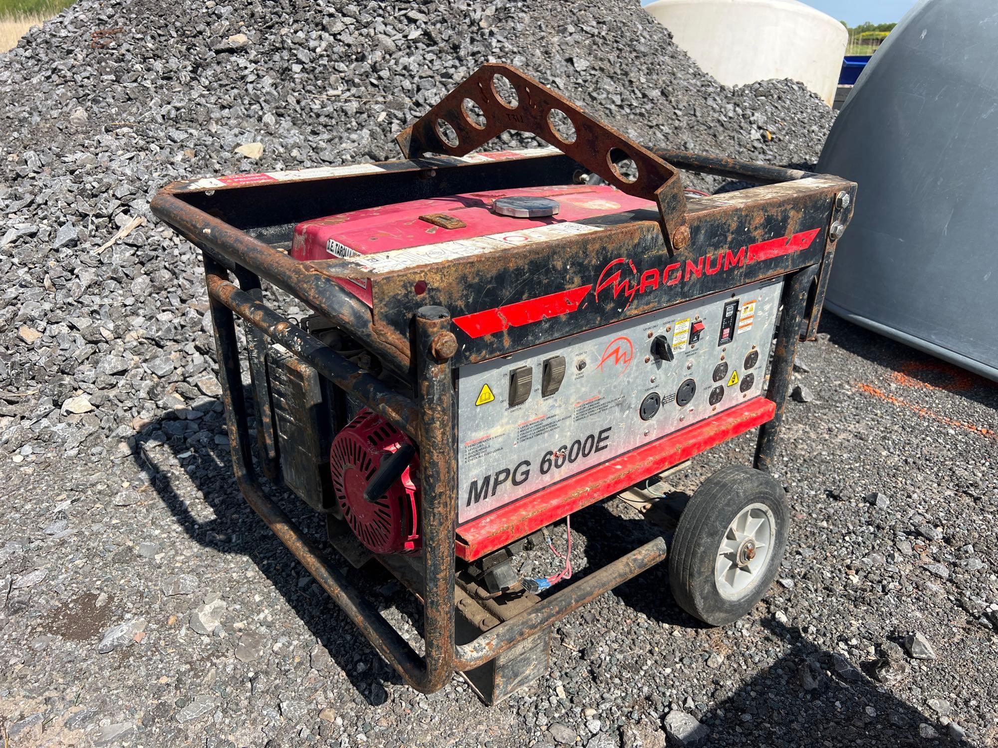 MAGNUM MPG 6600E GENERATOR SUPPORT EQUIPMENT powered by gas engine, wheel kit.