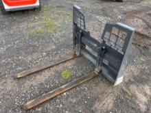 NEW BERLON 48IN. HD STEP THROUGH PALLET FORKS SKID STEER ATTACHMENT 5,500lb capacity.