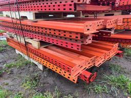 8FT. TALL PALLET RACK 32IN. LONG 4 BAYS SUPPORT EQUIPMENT