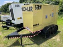 KOHLER 50R0ZJ81 GENERATOR SN:795802 powered by Kohler diesel engine, equipped with 55KW, trailer