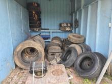 CONTENTS OF ROOM: USED TIRES, MISC SUPPORT EQUIPMENT