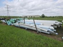 (3) ROWS OF ASSORTED SIZE PVC PIPE SUPPORT EQUIPMENT