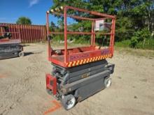 SKYJACK 3219 SCISSOR LIFT SN:22067461 electric powered, equipped with 19ft. Platform height, slide