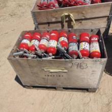 CRATE OF MISC. FIRE EXTINGUISHERS SUPPORT EQUIPMENT