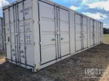 NEW 40FT. HIGH CUBE CONTAINER MULTI-USE CONTAINER Details:... 4 side open door, one end door, lock