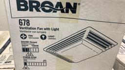 (7) Broan Ventilation Fans with Lights