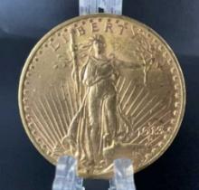 1913 US Gold $20 St. Gaudens Double Eagle D