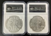 (2) 2023 US Silver Eagle $1 Coins