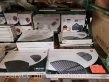 Lot on Shelf of Primo Ceramic Reflector Plates, Primo Ceramic Replacement Plates, Primo Curve Side