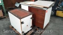 Lot on Pallet of 2-Piece Brown Cabinets