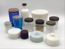 Lot of 13 Various Medicinal Jars-All w/ Lids