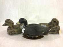 Lot of 3 Wood Decoys Including