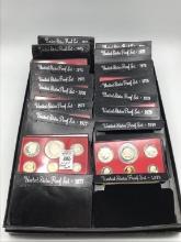 Lot of 17 US Proof Sets w/ Boxes Including