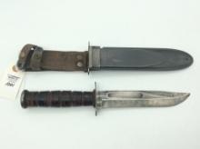 Military Knife w/ Sheath Marked USN MKII