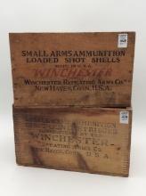 Lot of 2 Wood Winchester Ammo Boxes
