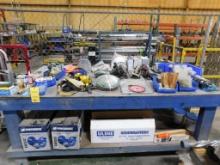 LOT: Cabinet & Work Bench w/Power Tools, Welding, Safety Equipment, etc.