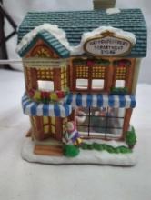LIGHTED CHRISTMAS VILLAGE BUILDING. "HAFFENFEFFERS DEPARTMENT STORE" LIGHT UP WORKS.