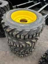 307 Set of (4) New 10-16.5 Tires on Wheels for NH/JD/CAT