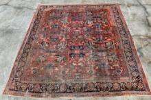 Antique Persian Hand Knotted Wool 11' 11” x 13' 5” Carpet