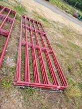 NEW TARTER RED AMERICAN 14' 6 BAR GATE WITH HARDWARE