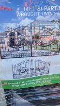 2024 UNUSED GREAT BEAR 20' BI-PARTING IRON GATES WITH DEER IN THE CENTER S:
