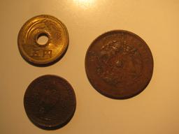 Foreign Coins: 3x Asian coins