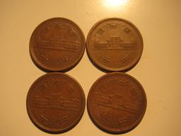 Foreign Coins: 4x Japan 10 Yens