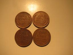 US Coins: WWII 4x1942-S  Wheat pennies