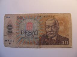 Foreign Currency: Czechoslovakia 10 Korun