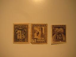 3 Andorra Unused  Stamp(s)