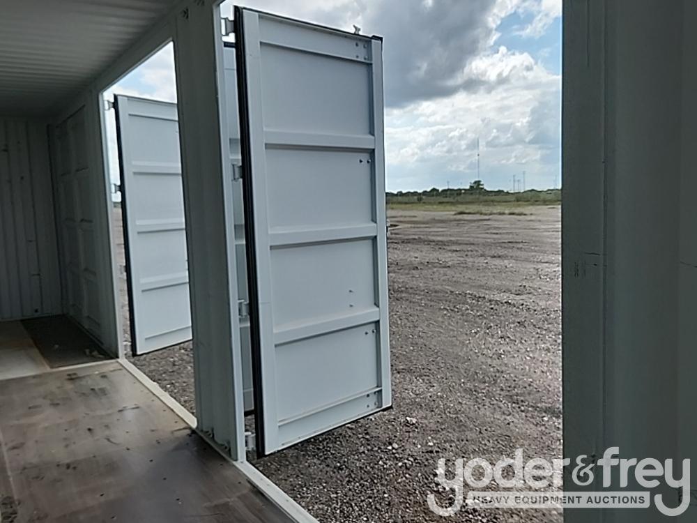 Unused 40' HC Multi Door Container, Four Side Open Door, One End Door, Lock Box