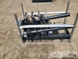 Unused JCT Hydraulic Auger Drive, Bits, QA 12", 18" Alloy Bits to suit Skidsteer