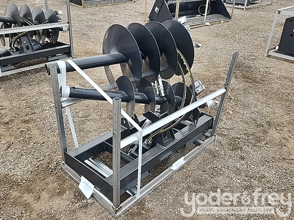 Unused JCT Hydraulic Auger Drive, Bits, QA 12", 18" Alloy Bits to suit Skidsteer